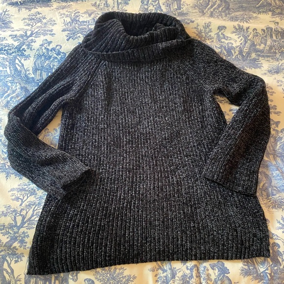 Lucky brand black cowl turtleneck soft blanket sweater size large EUC - Picture 1 of 4